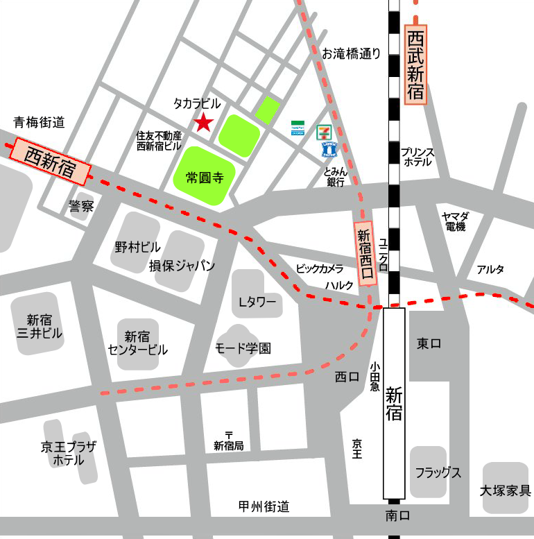 新宿西口 地図 MAP 行き方 アクセス